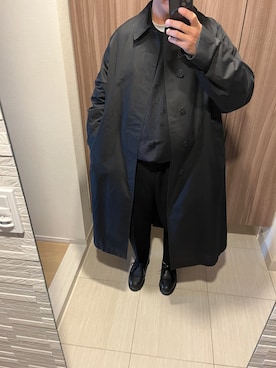 「アイテム（ステンカラーコート）」を使った、ゆうたさん（メンズ・170cm）の秋コーディネート