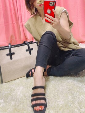 「frames RAY CASSIN（フレームスレイカズン）のアイテム（パンツ）」を使った、小さなBIG MAMAさん（レディース・145cm）の夏コーディネート