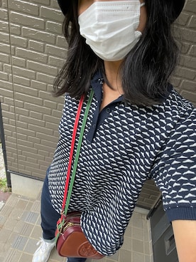 「earth music&ecology（アースミュージックアンドエコロジー）のアイテム（ハット、ブラック系）」を使った、えもんさん（レディース・163cm）の夏コーディネート