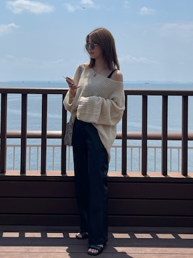 「春ニット」｜enaさん（レディース・152cm）の夏コーディネート
