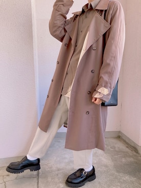 「Loose/ルース（ルース）のドレープトロミ ボリュームスリーブシャツ（シャツ/ブラウス、ブラウン系）」を使った、たくみ さん（メンズ・174cm）の秋コーディネート