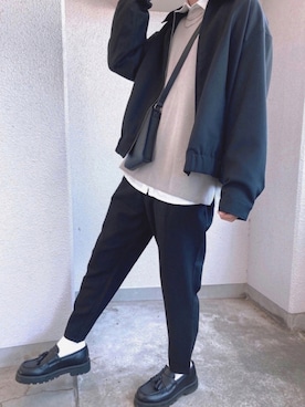 「WYM LIDNM（ウィム バイ リドム）のMILANO RIB HEAVY WEIGHT PO KNIT（ニット/セーター）」を使った、たくみ さん（メンズ・174cm）の秋コーディネート