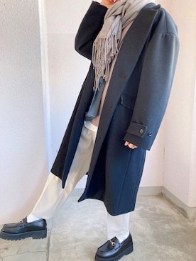 「CASPER JOHN（キャスパージョン）のアイテム（チェスターコート）」を使った、たくみ さん（メンズ・174cm）の冬コーディネート