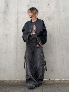 「アイテム（MA-1）」を使った、ともき / 畳屋さんさん（メンズ・174cm）の秋コーディネート