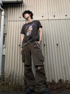 「アイテム（カーゴパンツ）」を使った、ともき / 畳屋さんさん（メンズ・174cm・20代）の夏コーディネート