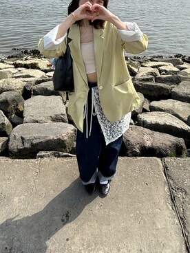 「VIS（ビス）のアイテム（ジャケット/アウター）」を使った、みきさん（レディース・157cm）の春コーディネート