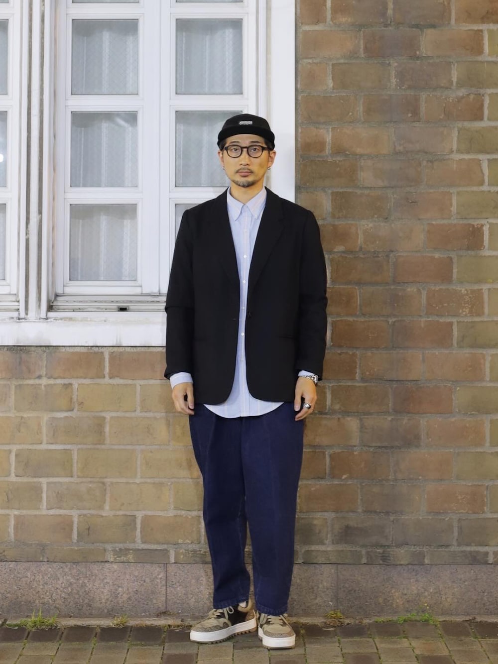 「オトナカジュアル、今日のコーデ、ファッションを楽しもう、お洒落さんとつながりたい、古着MIX、きれいめカジュアル、NIKE、30代コーデ、40代ファッション」｜「NEW ERAのアイテム（キャップ、ブラック系）」を使った、ショウタロウさん（メンズ・175cm）の春コーディネートの1枚目の写真