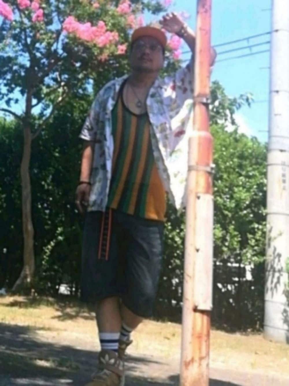 「ビッグシルエット、ストリート、柄シャツ、あみシャツ、ショートパンツ、オーバーサイズ、メッシュ、COOLなこのコが仲間入り、シャツ好き集まれ、レゲエ」｜「vintage elのアイテム（その他アウター、ホワイト系）」を使った、🌴-MASA-🌴 さん（メンズ・174cm）の夏コーディネートの1枚目の写真