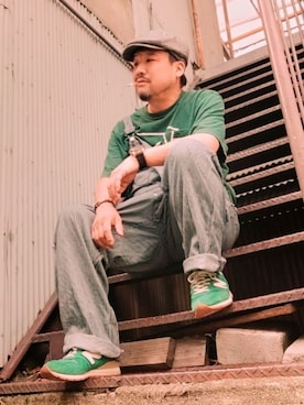 「KANGOL（カンゴール）のアイテム（サロペット/オーバーオール）」を使った、🌴-MASA-🌴 さん（メンズ・174cm）の秋コーディネート