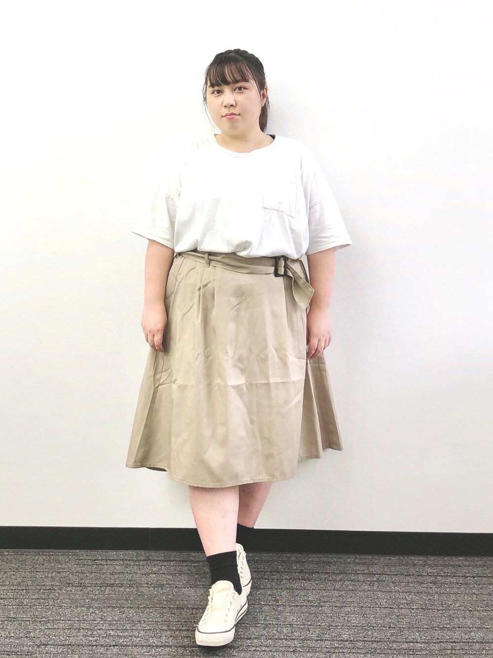 おちゃむページ Ｎｏ．745 コーデ売り まとめ売り ちか／プラスサイズモデルぽっちゃりコーデ｜Availのトップスを