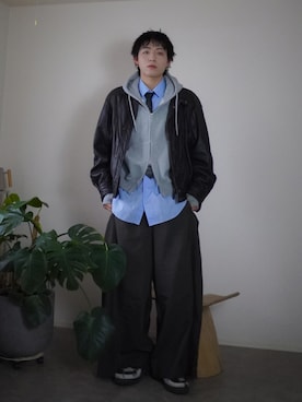 「アイテム（ネクタイ）」を使った、kenさん（メンズ・173cm）の冬コーディネート