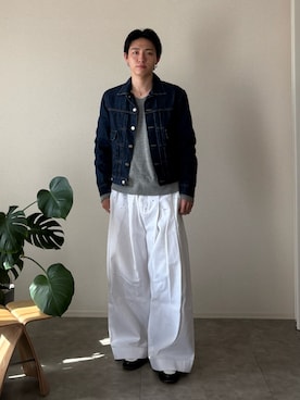 「アイテム（スラックス）」を使った、kenさん（メンズ・173cm）の秋コーディネート