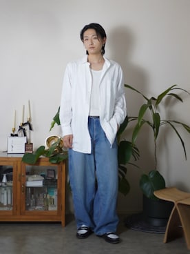 「G.H.BASS（ジーエイチバス）のG.H.Bass / ジー・エイチ・バス：LARSON MOC PENNY：BA11010H[STD]（ローファー、ブラック系）」を使った、kenさん（メンズ・173cm）の春コーディネート