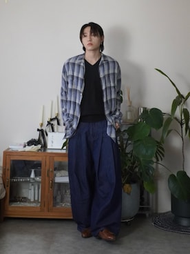 「SHINYAKOZUKA（シンヤコヅカ）の【SHINYAKOZUKA/シンヤコズカ】ORDINARY CITY BAGGY（デニムパンツ、ブルー系）」を使った、kenさん（メンズ・173cm）の春コーディネート