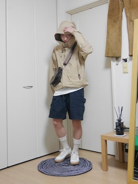 「いまどきジャケット写真」｜「アイテム（ナイロンジャケット）」を使った、kenさん（メンズ・173cm）の春コーディネート