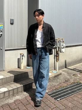 「UNIQLO（ユニクロ）のアイテム（デニムパンツ、ブルー系）」を使った、kenさん（メンズ・173cm）の春コーディネート