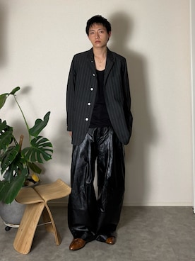 「アイテム（スラックス）」を使った、kenさん（メンズ・173cm）の秋コーディネート