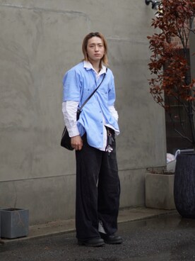 「NVRFRGT（ネヴァーフォーゲット）のアイテム（その他パンツ）」を使った、kenさん（メンズ・173cm）の春コーディネート