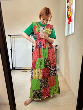 「70'sコーデ」｜めいめいさん（レディース・157cm）の夏コーディネート