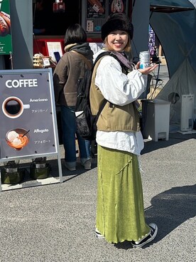 「VINTAGE（ヴィンテージ）のアイテム（その他アウター）」を使った、めいめいさん（レディース・157cm）の夏コーディネート