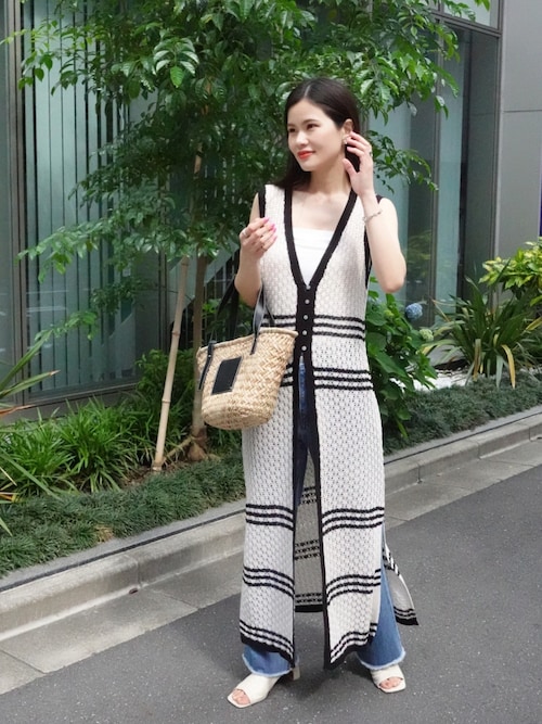 み*や様 ozzon ロングベスト　ロングジレ 新品未使用ozzoneste チャイナベストロングジレ
