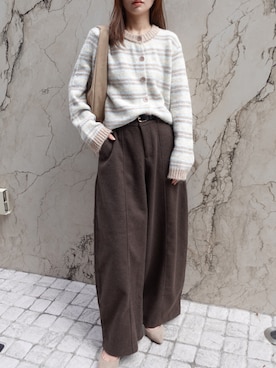 「CORNERS（コーナーズ）のアイテム」を使った、あかねさん（レディース・165cm）の秋コーディネート
