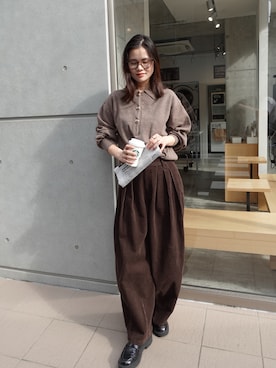 「CORNERS（コーナーズ）のアイテム」を使った、あかねさん（レディース・164cm）の秋コーディネート