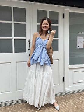 「CORNERS by KR（コーナーズバイケーアール）のアイテム」を使った、あかねさん（レディース・165cm）の夏コーディネート