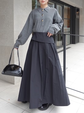 「CORNERS（コーナーズ）のアイテム（スカート）」を使った、あかねさん（レディース・165cm）の秋コーディネート