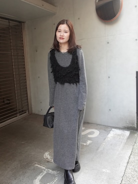 「CORNERS（コーナーズ）のアイテム」を使った、あかねさん（レディース・165cm）の冬コーディネート