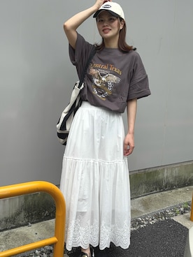 「CORNERS by KR（コーナーズバイケーアール）のアイテム」を使った、あかねさん（レディース・165cm）の夏コーディネート