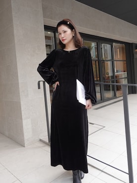 「アイテム（カチューシャ）」を使った、あかねさん（レディース・165cm）の秋コーディネート