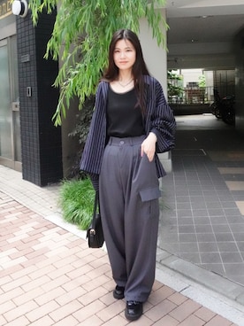 「CORNERS（コーナーズ）のアイテム（タンクトップ）」を使った、あかねさん（レディース・164cm）の春コーディネート