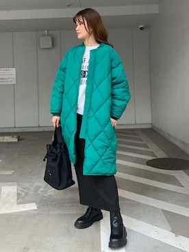 「CORNERS（コーナーズ）のアイテム（ダウンジャケット/コート）」を使った、あかねさん（レディース・164cm）の冬コーディネート