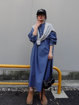 「CORNERS（コーナーズ）のアイテム（ショルダーバッグ）」を使った、あかねさん（レディース・164cm）の秋コーディネート