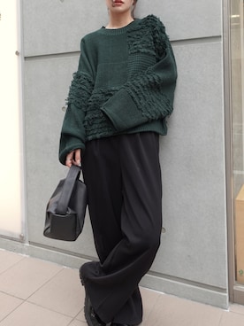 「CORNERS（コーナーズ）のアイテム（ショルダーバッグ）」を使った、あかねさん（レディース・165cm）の秋コーディネート