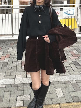 「CORNERS（コーナーズ）のアイテム」を使った、あかねさん（レディース・165cm）の秋コーディネート