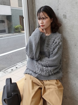 「CORNERS（コーナーズ）のアイテム（ショルダーバッグ）」を使った、あかねさん（レディース・165cm）の秋コーディネート