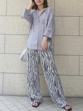 「巾着バッグ」｜「アイテム（音楽/本・雑誌）」を使った、あかねさん（レディース・164cm）の夏コーディネート