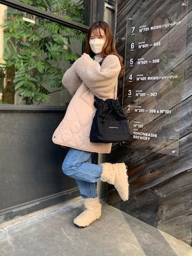 「GRL（グレイル）のアイテム（パンツ）」を使った、あかねさん（レディース・164cm）の冬コーディネート