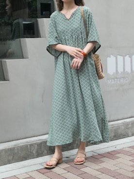 「CORNERS（コーナーズ）のアイテム（アクセサリー）」を使った、あかねさん（レディース・164cm）の夏コーディネート