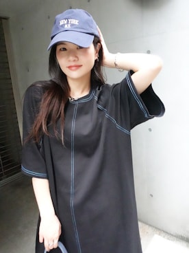 「apres jour（アプレジュール）のアイテム（帽子）」を使った、あかねさん（レディース・164cm）の夏コーディネート
