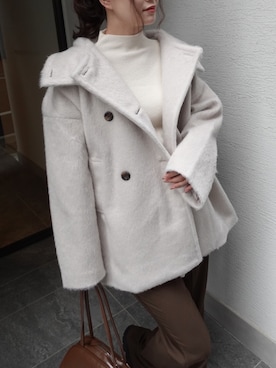 「アイテム（ステンカラーコート）」を使った、あかねさん（レディース・165cm）の秋コーディネート