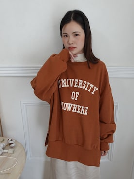 「CORNERS（コーナーズ）のアイテム（スカート）」を使った、あかねさん（レディース・164cm）の秋コーディネート