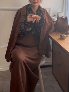 「CORNERS（コーナーズ）のアイテム（スカート）」を使った、あかねさん（レディース・164cm）の秋コーディネート