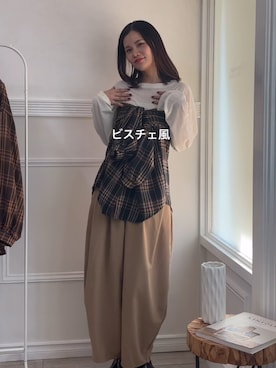 「アイテム（ブルゾン）」を使った、あかねさん（レディース・165cm）の秋コーディネート