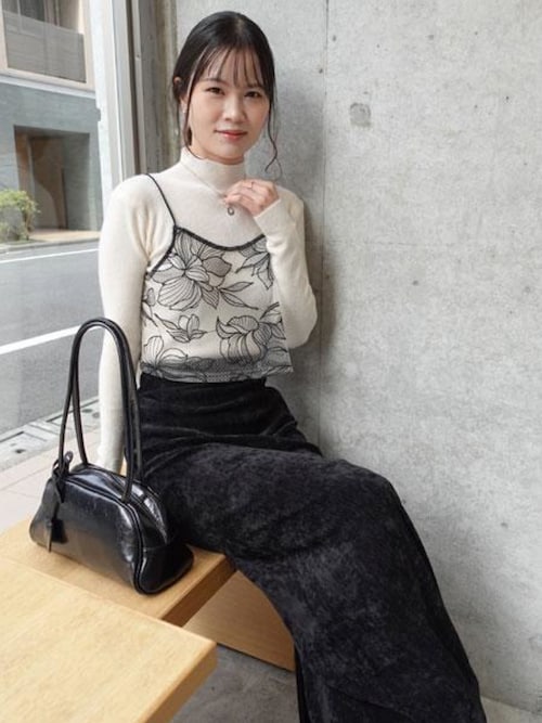 セール】チュール花柄刺繍ビスチェ【セットアップ可能】（キャミソール