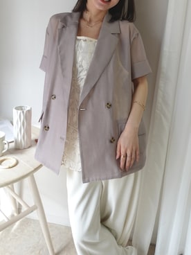 「CORNERS（コーナーズ）のアイテム（トップス）」を使った、あかねさん（レディース・165cm）の春コーディネート