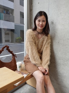 「CORNERS（コーナーズ）のアイテム（ショルダーバッグ）」を使った、あかねさん（レディース・164cm）の秋コーディネート