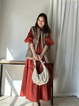 「CORNERS（コーナーズ）のアイテム（バッグ）」を使った、あかねさん（レディース・165cm）の秋コーディネート